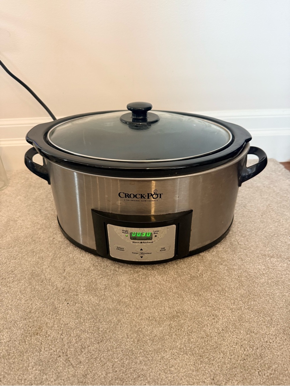 Stainless Steel Digital Slow Cooker - Silver